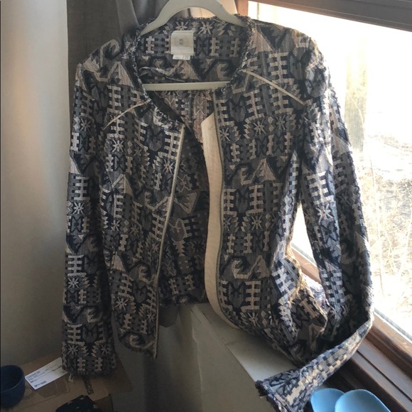 Hei Hei Pattern Zip Blazer / Jacket Anthro - Picture 2 of 9